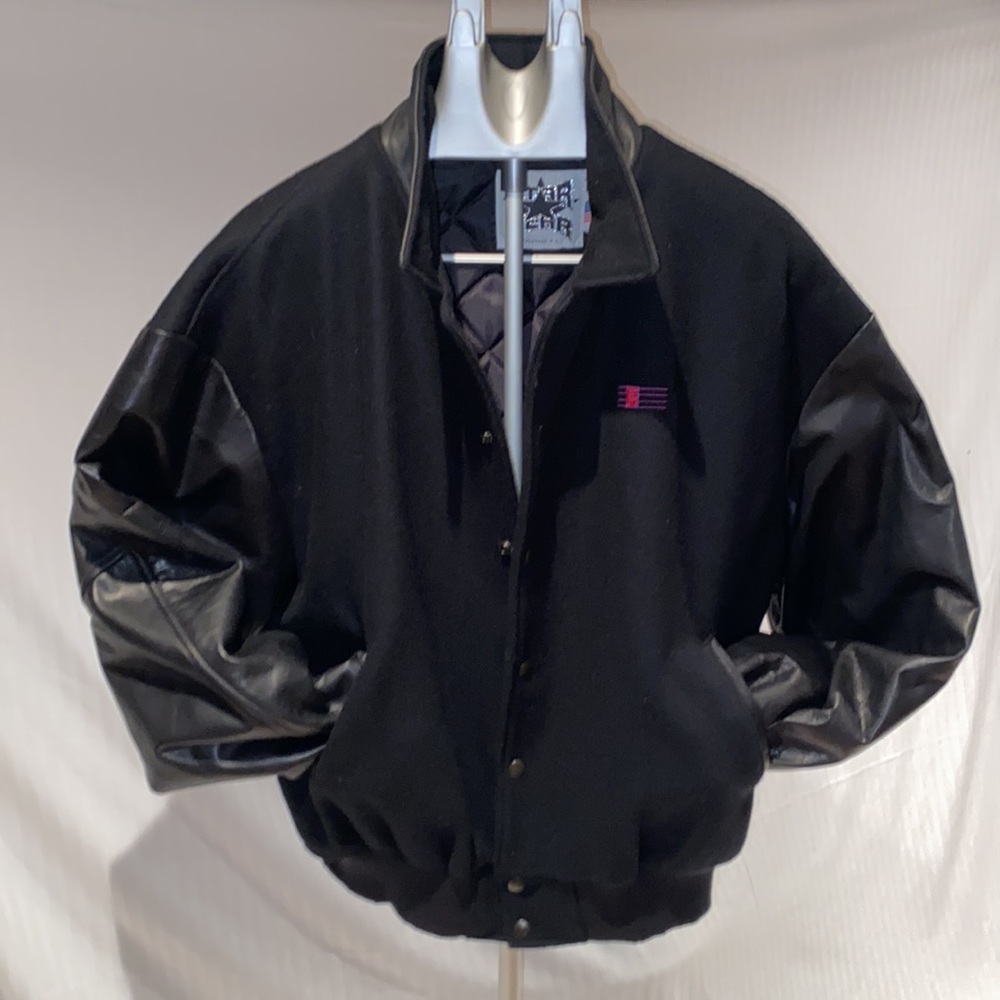 Rare “VERVE” Varsity Style Leather Jacket -Sz. XL - Picture 7 of 13